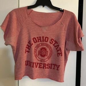 VS PINK short sleeve Ohio State Crop sweatshirt